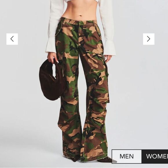 SER.O.YA Jane camo cargo Pants low rise loose fit baggy NWT 26 - Picture 1 of 16